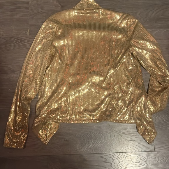 G By Guess Gold sequinned blazer size small Like New - Picture 4 of 4